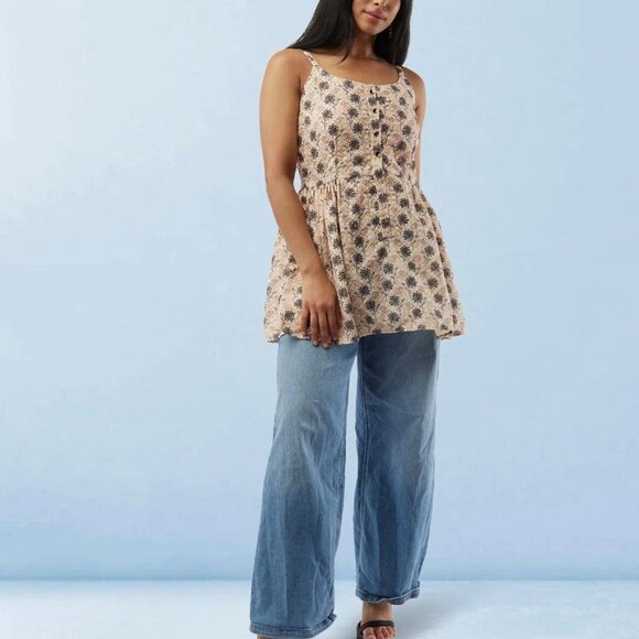 Cream Printed Short Top for Stylish Outfits | Muvvas Boutique - Picture 1 of 5